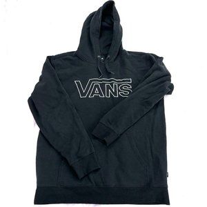 Vans Off The Wall Hoodie Mens L Black Pullover Long Sleeve Pocket Skate